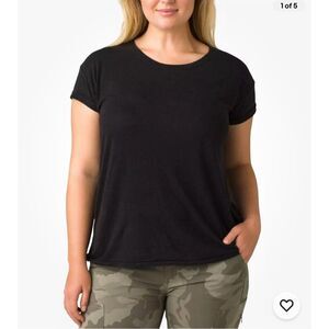 prAna $49 Cozy Up Hemp Blend T-Shirt Black womens 3X NEW